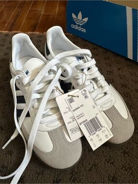 adidas Samba OG Sneakers in White, Black & Gray Suede
